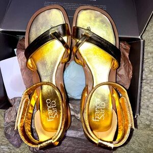 Brand New Gold Mirror Gladiator Sandals by Franco Sarto 8M NWT & Box
